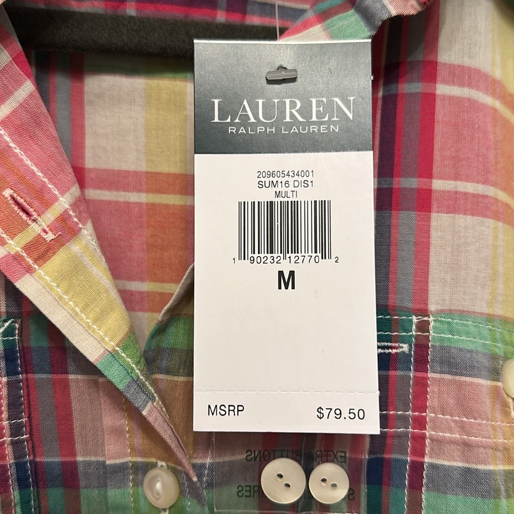 Ralph Lauren plaid button down. Medium - Picture 4 of 5